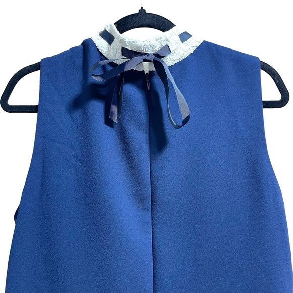 Nanette Lepore Women's Lace Neck Pleated Hem Sleeveless Midi Dress Size 12 - Picture 6 of 10